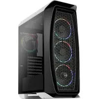 Aerocool Boîtier ATX d'ordinateur AEROONEECLIPSE Blanc Fenêtre Latérale, 4 Ventilateurs