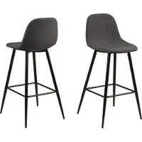 Ebuy24 Willy Tabouret de bar, gris, métal noir.