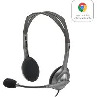 Logitech H111 Stereo Headset Wired (Filaire), Casque micro de bureau, Gris