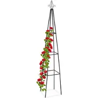 Relaxdays Trellis Pyramide, 204 M De Hauteur, Support Pour Plantes Grimpantes, En Métal, Stable, Tour Pour Rosier, Noir -