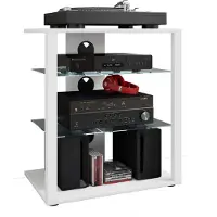 VCM Meubles Hifi Rack Armoire Phono Etagère en verre Phono Mediaregal Folus Meubles Hifi Rack Armoire Phono Etagère en verre Phono Mediaregal Folus