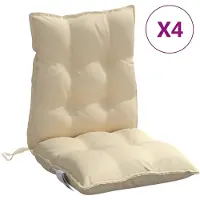 vidaXL Coussins de chaise à dossier bas lot de 4 beige tissu oxford