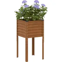 vidaXL Jardinière de jardin 45 x 45 x 88 cm Acier patiné