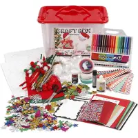Creativ Company Grande boîte de loisirs créatifs avec de nombreux matériaux de bricolage pour Noël, couleurs assorties