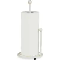 Relaxdays Support de rouleau sur pieds, fonte de fer, Distributeur d'essuie-tout, Blanc