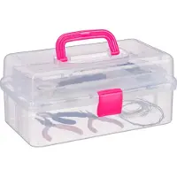 Relaxdays 10024158_52 Aufbewahrungsbox transparent 33,0 x 39,0 x 17,0 cm