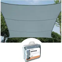 Perel Toile d'ombrage, hydrofuge, 5 x 5 m, 160 g/m², polyester, carré, gris clair