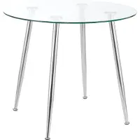En.casa Table en verre 'Humppila' 87 x 75 cm chromé