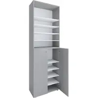 VCM XL bois Grande armoire à chaussures Étagère à chaussures Grande botte Meuble d'entrée Lona 10 compartiments