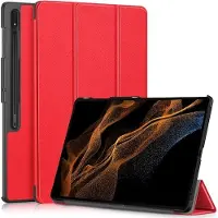 Cover-Discount Galaxy Tab S9 Ultra - Étui Smart Tri-fold rouge (Samsung Galaxy Tab S9 Ultra), Étui pour tablette, Rouge