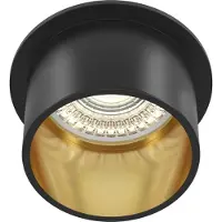 Maytoni Reif Downlight, Luminaire encastré GU10 Noir, Or Douille de spot Ø68mm (GU10, Aluminium)