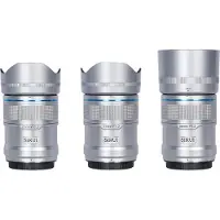 Sirui Sniper Set AS-3S-ES 23mm, 33mm & 56mm F1.2 APSC Auto-Focus Lens Kit (Sony E Mount, silver, Carbon Fi (Sony E, APS-C / DX), Objectif, Argent