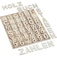 Relaxdays 144pcs. Set de lettres en bois