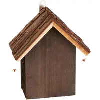 Relaxdays Maison pour coccinelles, en bois, H x l x P : 23 x 19 x 12,5 cm, à suspendre, jardin, hôtel à insectes pour coccinelles, marron