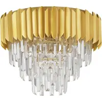 Lyora Plafonnier Magnolia or et cristal Ø 50cm