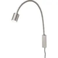 FISCHER&HONSEL GMBH Honsel Justi LED Lampe de lit Flex GU10 blanc chaud commutable nickel 30499 (GU10)