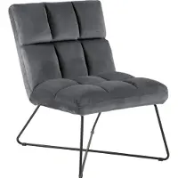 Ebuy24 Alba Fauteuil, chaise longue en velours, gris.
