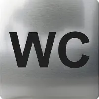Vasalat Symbole WC autocollant, 100 x 100 mm, plastique effet inox