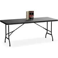 Relaxdays Table de jardin , pliable, dimensions : 72 x 180 x 74 cm, plastique, acier, résistante aux intempéries, 8 personnes, table de camping, noire