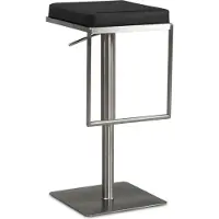 FineBuy Tabouret de bar noir similicuir acier inoxydable Chaise de bar moderne Chaise de comptoir pivotante rembourrée Tabouret de bistrot métallique haut Tabouret de comptoir réglable en hauteur