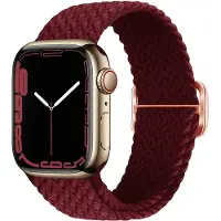 Cover-Discount Apple Watch 44/45/46/49mm - Bracelet de remplacement en tissu nylon tressé (Nylon), Sangles de montre, Rouge