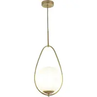Searchlight Lampe suspendue en verre blanc Avalon