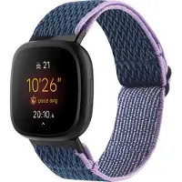 Cover-Discount Fitbit Versa 4 / Sense 2 - Bracelet de remplacement en nylon bleu foncé (Nylon), Sangles de montre, Bleu