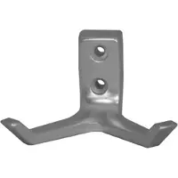 Hermeta Crochet pour manteaux 0033 double saillie 55 mm aluminium anodisé couleur argent hauteur 43 mm