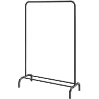 Vevor Portant à Vêtements 101x40x151 cm Porte-Manteau avec Étagères à Chaussures 1 Tringle Penderie à Vêtements en Acier au Carbone Stable pour Rangement Présentation Buanderie Chambre à Coucher Noir
