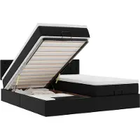vidaXL Lit ottoman avec matelas noir 160x200 cm simili-cuir