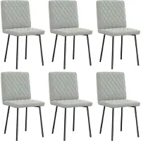vidaXL Chaises de salle à manger 6 pcs. Gris clair velours