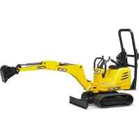 BRUDER Mini pelle jouet - - JCB 8010 - Pelleteuse pivotante à 360 - Bras réglable en hauteur et inclinable