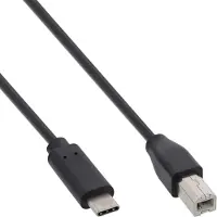 InLine 35763 Câble USB 2.0, type C prise à B prise, noir, 3m