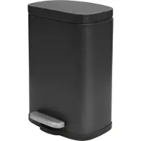 Spirella poubelle à cosmétique 5 litres en inox avec abaissement automatique et seau intérieur "Akira" Poubelle de salle de bains Softclose Poubelle noire mate