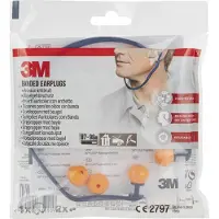 3M Casque antibruit à arceau 1310, EN 352 2:2020, serre-tête pour 2 positions de port, valeur SNR 24-25 dB, réutilisable, 1 arceau et 2 paires d'embouts, bleu-orange