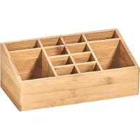 Zeller 25385 Schreibtisch-Organizer natur Bambus 12 Fächer 25,4 x 12,0 x 10,0 cm