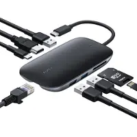 Aukey Hub d'interface CB-C71 5000 Mbit/s Noir
