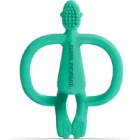 Matchstick Monkey Monkey Teether jouet de dentition avec brosse 2 en 1 Green 1 pcs