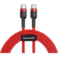Baseus Câble Usb-C vers Usb-C Pd Cafule Pd 2.0 Qc 3.0 60W 2M (Rouge)