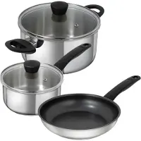 Kuhn Rikon CLASSIC Set d'ustensiles de cuisine, Set de poêles et de casseroles, Argent