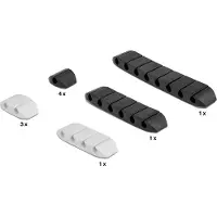 DeLOCK Kabelclip, trapèze, adhésif, combi, 10 pcs, noir -