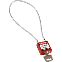Brady SafetyPadlocks-CompactCable Keyed Red