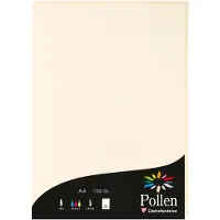 Pollen Clairefontaine Pollen - Crème - A4 (210 x 297 mm) - 120 g/m² - 50 unités papier uni