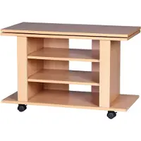 FineBuy Armoire TV pivotante sur roulettes Banc TV 75 x 38 x 50 cm avec plateau tournant pour TV| Table TV en bois de hêtre avec étagère Board Armoire TV