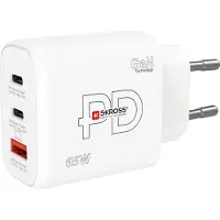 Skross Chargeur de puissance (65 W, 3 ports), Chargeur USB, Blanc