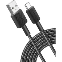 Anker Cablu alimentare si date , USB-A (T) la USB Type-C (T), 1.8m rata transfer 480 Mbps, invelis nylon, braided, Negru, "A81H6G11"