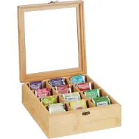 Relaxdays Teebox, Accessoires de thé, Marron