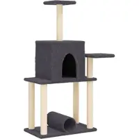 vidaXL Arbre à chat avec colonnes à griffer en sisal gris foncé 122 cm