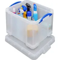 Really Useful Box - Boîte de 35 litres, transparente, emballée individuellement dans un carton