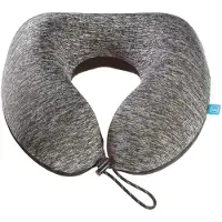 GOTRAVEL Mémoire Zzzs, Coussin de voyage, Gris, Bleu